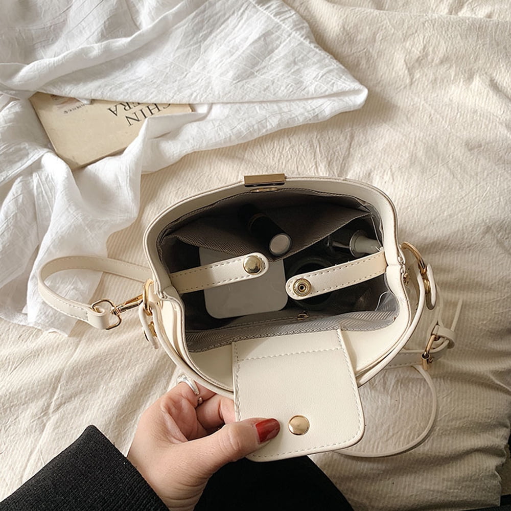 Leather Bucket Crossbody Bag for Women Medium Hobo Purse Handbag Fashion Ladies Top Handle Tote Shoulder Bag
