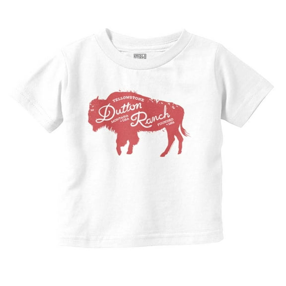 Yellowstone Dutton Ranch Buffalo Toddler Boy Girl T Shirt Infant Toddler Brisco Brands 6M