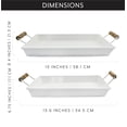 thumbnail image 5 of AuldHome Design Enamelware Rustic Trays (Set of 2, Small & Medium, White); Farmhouse Decor Rectangular Trays w/ Handles, 5 of 7