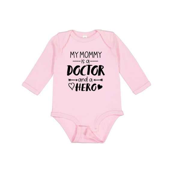 Inktastic My Mommy is a Doctor and a Hero Boys or Girls Long Sleeve Baby Bodysuit