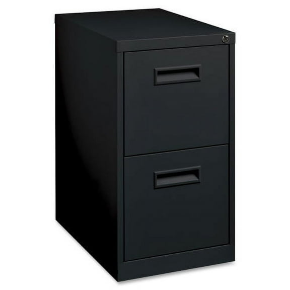 Lorell File/File Mobile Pedestal Files - 2-Drawer 15" x 22.9" x 28" - 2 x Drawer(s) for File - Letter - Security Lock, Ball-bearing Suspension - Black - Powder Coated - Steel - Recycled
