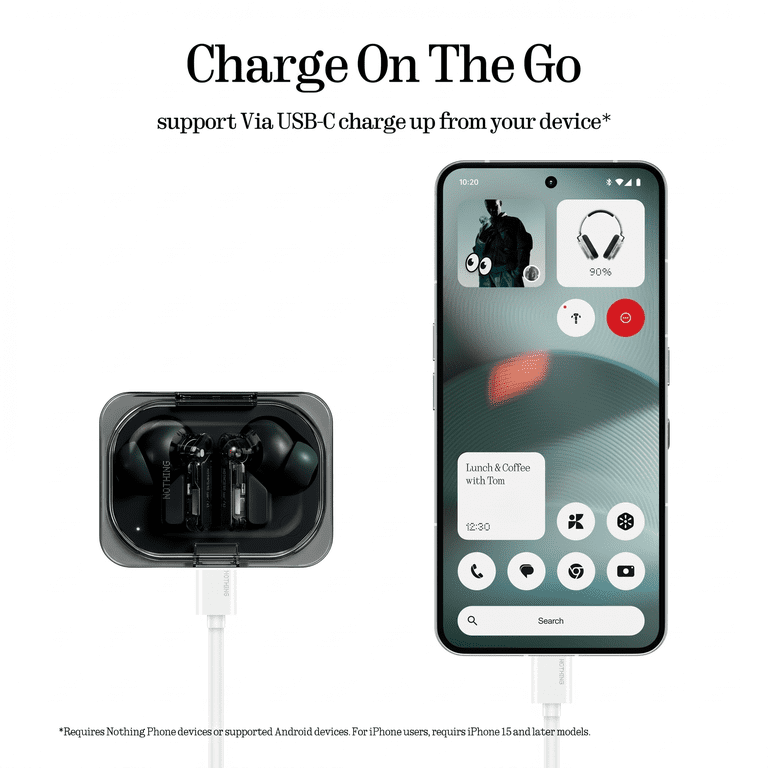 Nothing Ear (a) Wireless Earbuds, 45dB Hybrid Noise Cancelling, Hi