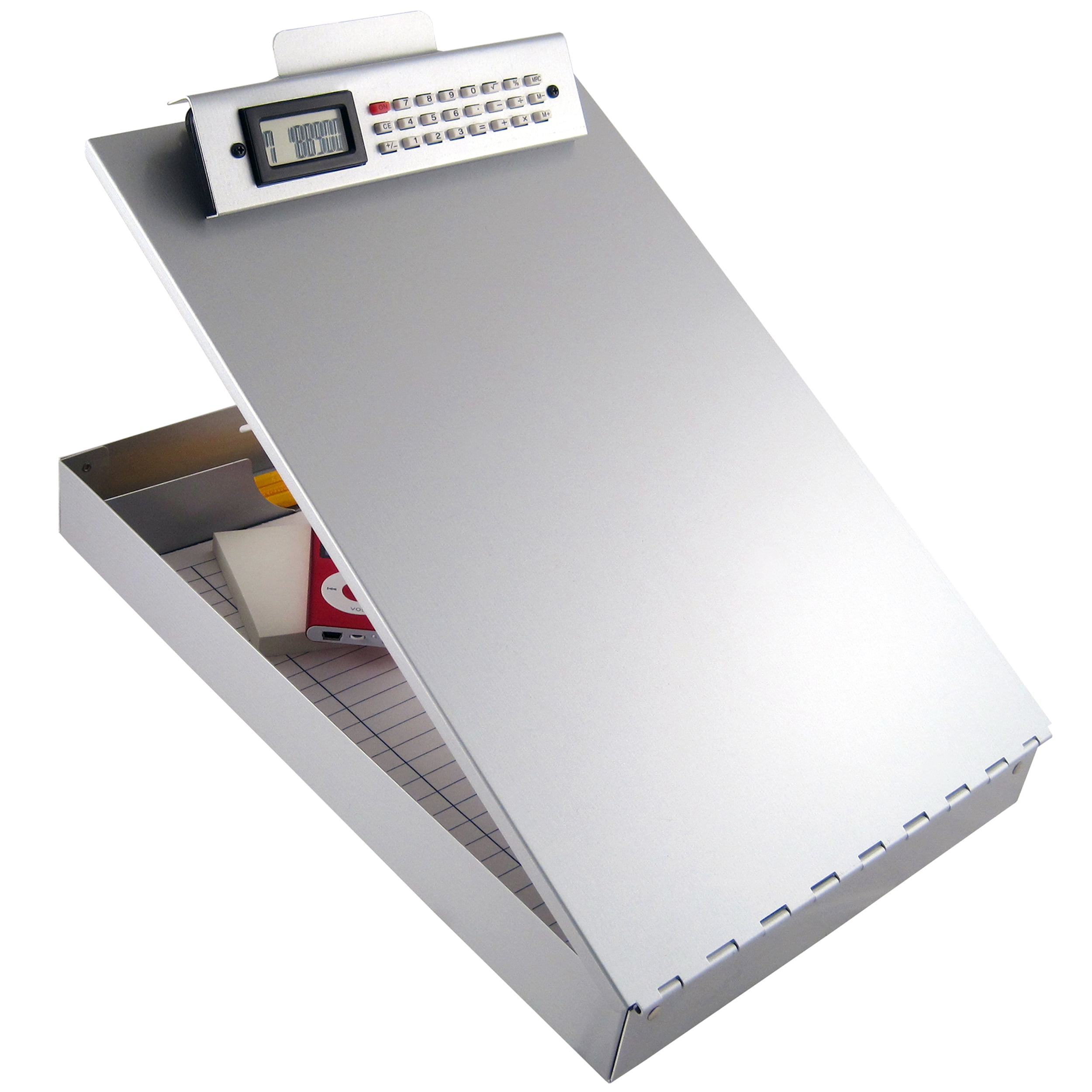 Saunders 11025 Redi-Mate Aluminum Storage Clipboard, 1" Capacity, Holds 8-1/2w x 12h, Silver