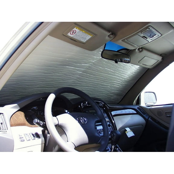 HeatShield, The Original Windshield Sun Shade, Custom-Fit for Toyota Highlander SUV 2001, 2002, 2003, 2004, 2005, 2006, 2007, Silver Series