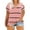 Pink, variant on Womens Plus Size,Women Shirts Short Sleeve Loose Plus Size Tee Tops V-Neck Tunic Blouse