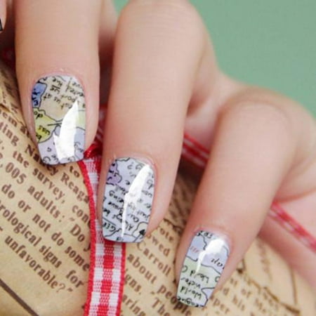 BMC Large Sheet of 11 Stamp Design Water Transfer Nail Polish Art Stickers-Set 4