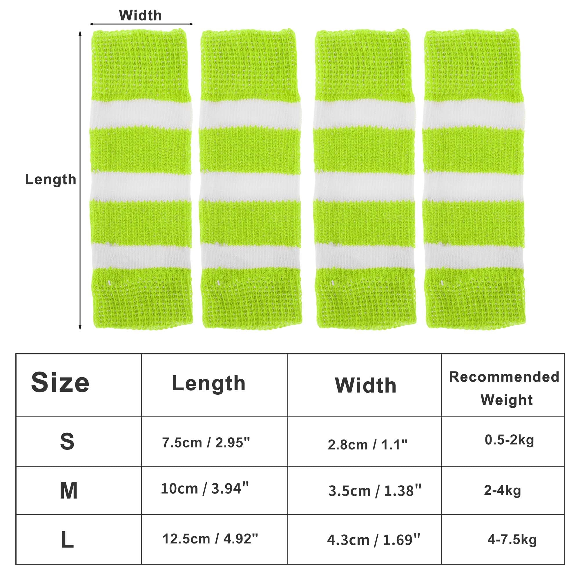 Unique Bargains Pack of 4 Dog Leg Soft Knitted Dog Socks Joint Protection Green M
