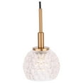 thumbnail image 3 of Woodbridge Lighting Elise 1-Light Glass Mini-Pendant in Brass/Bronze/Clear, 3 of 4