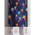 thumbnail image 6 of Sheer Curtains 84 Inches Long 2 Panels, Deep Sea Dream Jellyfish Rod Pocket Curtain Voile Draperies, Abstract Starry Sky Light Filtering Window Treatment for Living Room Kitchen Bedroom, 6 of 8