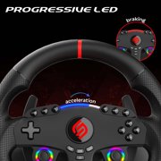 Subsonic – Superdrive 270 GT Steering Wheel - Dual stick LED racing wheel, 270° rotation, with pedals and paddle shifters. For Switch 2 / Switch, PS4, PC and Xbox – Black