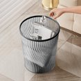 thumbnail image 4 of Trash can Wastebasket Without Lid with Pressure Ring Black White Transparent Plastic for Home Kitchen Office Wastebasket Large Small Kitchen Dumpster 1PC (Gray), 4 of 6