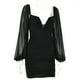 thumbnail image 4 of Mini Vestido Ajustado Mini vestido ceñido al cuerpo para mujer, vestido fruncido transparente de malla sin espalda, Vestidos (negro XL) Kuymtek para Mujer Negro T L, 4 of 6