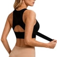 thumbnail image 7 of Removable Pad Posture Support Bra for Older Women, Front Closure Crossback Wireless Seamless Full Coverage Push Up Plus Size Bralettes, No Underwire Jelly Breathable T Shirt Bra, Back, 7 of 7