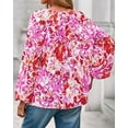 thumbnail image 3 of PRETTYGARDEN Boho Tops for Women Going Out Floral Long Sleeve Shirts Dressy Casual Work Blouses Drawstring Fall Outfits, 3 of 9