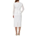 thumbnail image 3 of INSPIRE CHIC Women's Lace Formal 2 Pieces Suits Outfits Sweetheart Neck Peplum Top Elegant Cocktail Skirt Sets S White, 3 of 6
