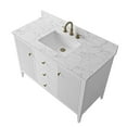 thumbnail image 3 of Vanity Art 48" Double Door Bathroom Vanity with Sink, Freestanding Storage Cabinet with Engineered Marble Top, Flip Down Tray, Drawer, and Shelf, 3 of 8