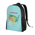 thumbnail image 2 of Haiem USA Tourist Map Backpack - Stylish and Durable 15-inch Laptop Backpack with Waterproof Oxford Fabric, 2 of 8
