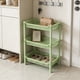 thumbnail image 5 of Estante de Almacenamiento de Tres Niveles para Baño y Cocina de Plástico, Organizador de Escritorio Multinivel con Drenaje en Panal, Base Antideslizante, 36.5x26x17cm, Verde/Azul/Rosa, 5 of 6