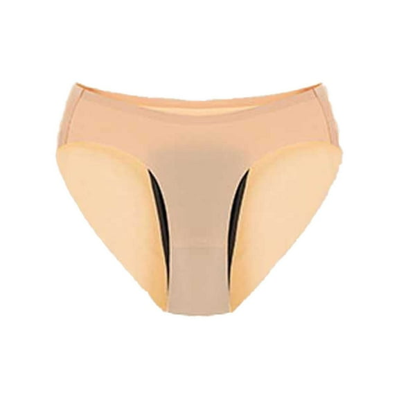 NAFUU Women's Boyshorts Panties Women Silk Seamless Four Layer Absorbent Panties Period Underwear Absorbable Leak Proof Menstrual Briefs Comfortable Panties