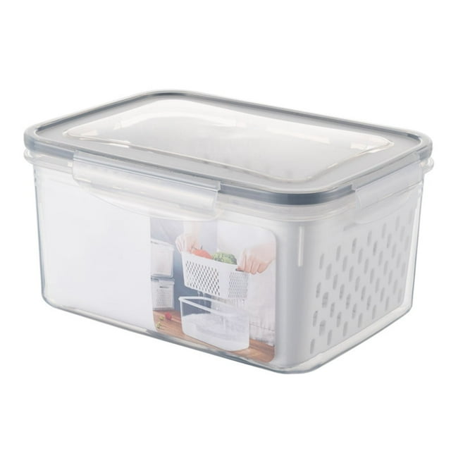 Food Storage Containers with Airtight Lid & Colander Fresh Produce Saver Container Fridge Organizers Fruit and Vegetable Storage for Refrigerator Lettuce Keepers Salad Berry Container
