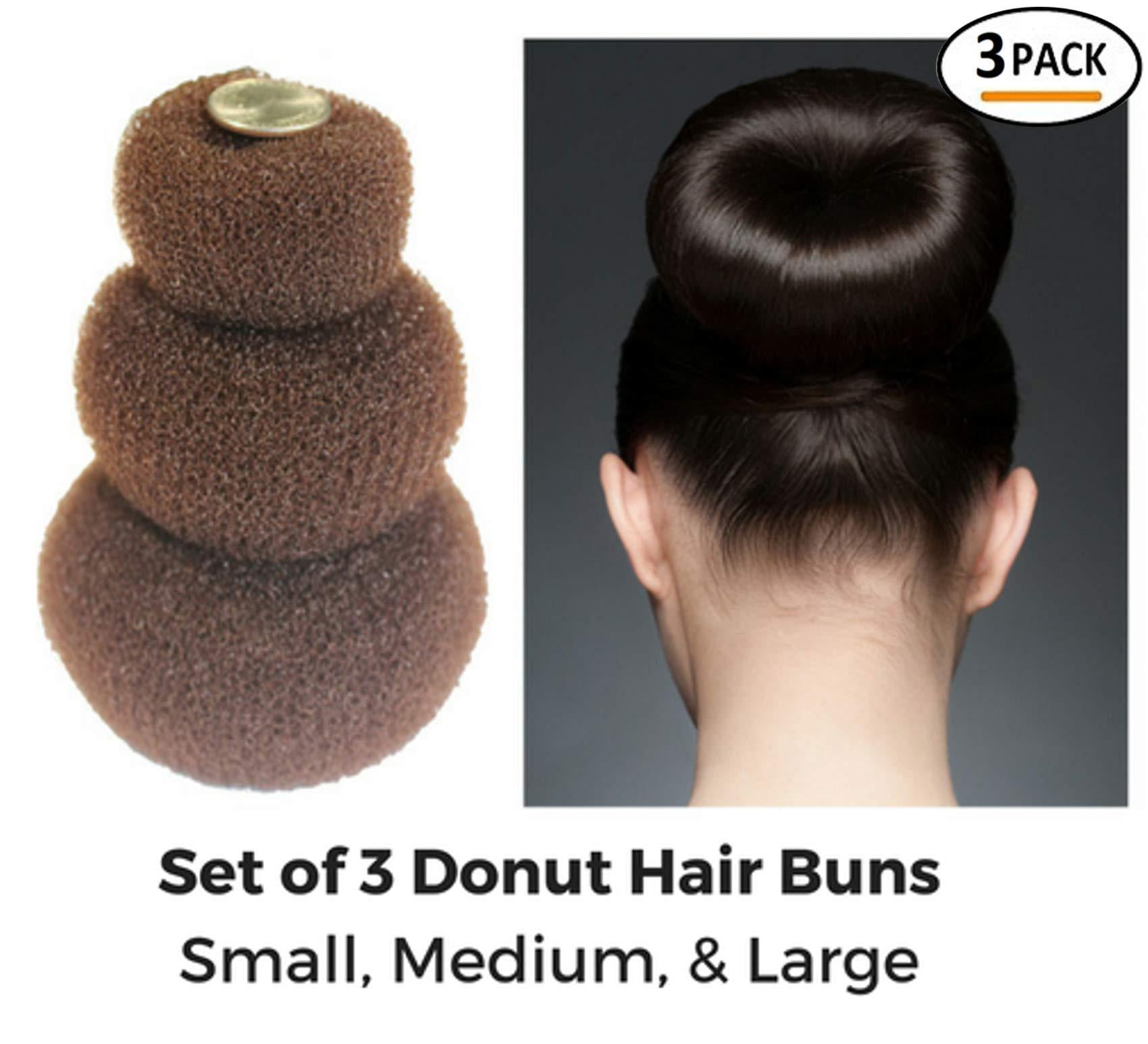 Styla Hair 3 Piece Donut Hair Bun Maker 1 Small 1 Medium 1