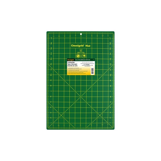 Omnigrid Cutting Mat 18x12" Green/Grey w/Grid