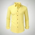 thumbnail image 2 of VBTAPA Men Long Sleeve Wrinkle Free Dress Shirts Regular Fit Business Casual Button Down Shirts Wedding Party Shirt Holiday Sales Yellow S, 2 of 6