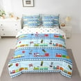 thumbnail image 2 of Castle Fairy Cartoon Train Twin Bedding Sets 7-Piece for Preppy Kids Children,Steam Engine Railway Railroad Bedding Comforter Set Microfiber,Railway Transportation Theme Breathable Sheet Sets, 2 of 8