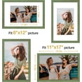thumbnail image 3 of Vittanly 11x17 Picture Frame, Engineered Wood with Shatter Resistant Plexiglass, Display Pictures 8x12 with Mat or 11x17 without Mat, Photo Frame for Wall Mounting, Rustic Green, 1 Pack, 3 of 6