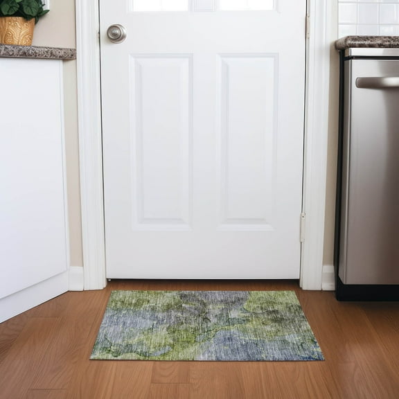 Addison Rugs Chantille Indoor/Outdoor Transitional Modern Olive Washable Rectangle Rug, 1'8" x 2'6"