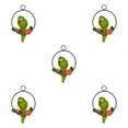 thumbnail image 1 of Guardoinrt Vibrant Resin Artificial Parrot Statue Perch Hanging on Metal Ring Garden Decor Type C 5Set, 1 of 6