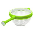 thumbnail image 2 of WHEANG 2 In 1 Salad & Strainer Saving Vegetable Washer Dryer Bowl Easy Push Button Lid Compact Kitchen Colander For Small, 2 of 8