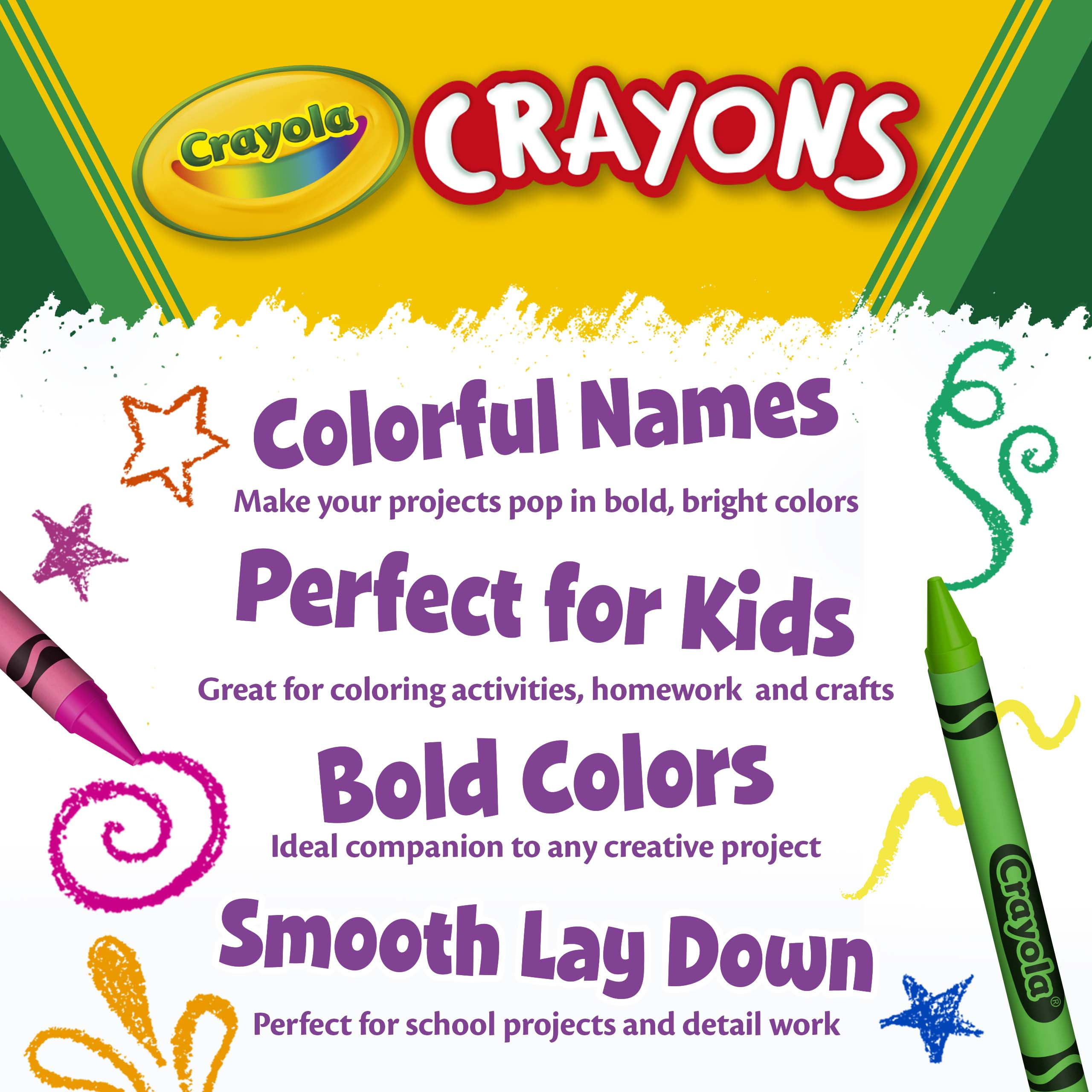 Crayola Crayons 52-0064 Crayons Assorted Colors 64 Count Built-In