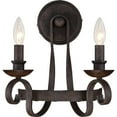 thumbnail image 2 of Quoizel Noble Traditional Wall Sconce Rustic Black 2 Lights B10 Candelabra, 2 of 4