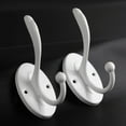 thumbnail image 2 of 5pcs White Coat Hooks Wall Mounted Coat Hooks Farmhouse Matte Black Wall Hooks with Screws Metal White Towel Hooks for Bathrooms Entryway Hooks for Hanging Coats, Keys, Hats, Scarves, Robe, Bags, 2 of 18