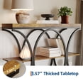thumbnail image 3 of Kojooin 3-Tier Narrow Console Table, Modern Sofa Table with Open Shelves and Geometric Metal Legs for Entryway or Hallway, 3 of 6