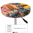 thumbnail image 4 of Picia Psychedelic Band Hotdog Art Pattern Round Stool Covers Comfy Seat Covers Stretch Removable Washable Chair Slipcover Round Bar Chair Cushion Cover-13 inch, 4 of 7