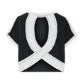 thumbnail image 4 of Open Back Tops For Women Summer Casual Yoga Y2K Athletic Gym Tees Shirts Slouchy Crop Running Tunic T Shirts Women Short Sleeve Workout Shirts Loose Relaxed Fit Blouses, 4 of 5