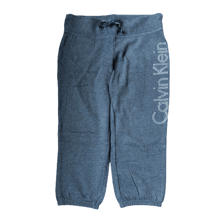 Calvin Klein Cuffed Drawstring Capri Pants in Blue