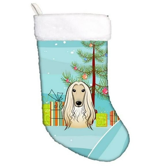 Christmas Tree & Afghan Hound Christmas Stocking