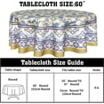 thumbnail image 3 of Yellow and Blue Floral Tablecloth Round 60 Inch Farmhouse Boho Tablecloth Spring Summer Fabric Table Cloth With Wrinkle Resistant For Kitchen Holiday Picnic Party Dinner Room Indoor Outdoor Decor, 3 of 6
