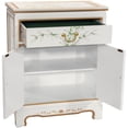 thumbnail image 2 of Oriental Furniture White Lacquer Cabinet with Bird and Flowe Hand-Painted, White, 2 of 7