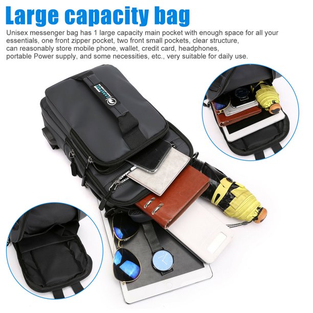 Fishing Tool Pouch Large-capacity Fishing Tackle Boxes Multi-pocket  Crossbody Bag Scratchproof Wear-resistant for Cycling Travel