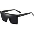thumbnail image 1 of Square Oversized Sunglasses for Women Men Fashion Flat Top Big Black Frame Shades, 1 of 4