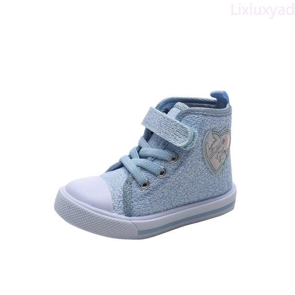 Lixiuxyad Girls Canvas Sneakers High Top Casual Shoes For Toddlers Non Slip Lightweight Shoes With Detail For Everyday Wear Sports Sneakers Sizes 6(Toddler 12-15 Months)