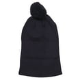 thumbnail image 2 of Soft Cushion Pom Cable Knit Long Beanie - Navy, 2 of 2