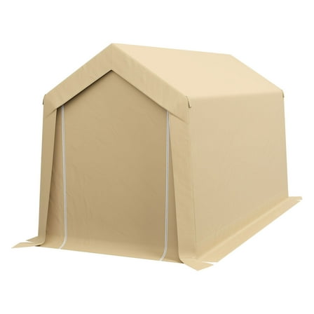 Storage Tent 7x12 Outdoor, Heavy Duty Galvanized Shelter for Motorcycle, Tools & Bikes - Waterproof Portable Shed Tent Beige