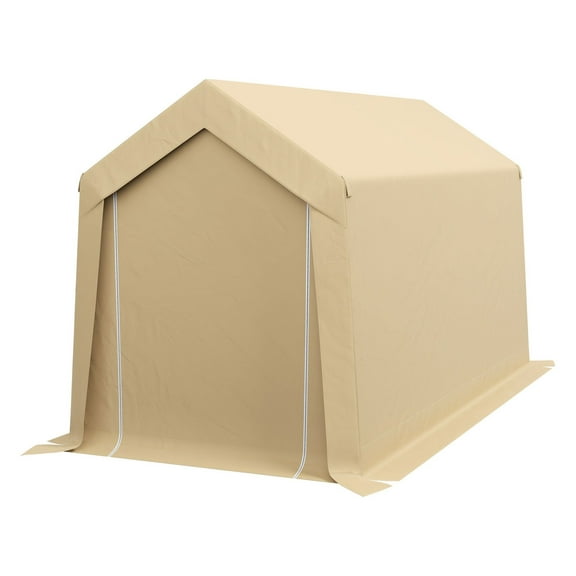 Storage Tent 7x12 Outdoor, Heavy Duty Galvanized Shelter for Motorcycle, Tools & Bikes - Waterproof Portable Shed Tent Beige