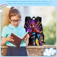 thumbnail image 3 of Oxford Cloth Large Capacity Backpack, Spider Web Travel Stamp Bookbag with Side Bottle Pockets for Back to School, 3 of 5