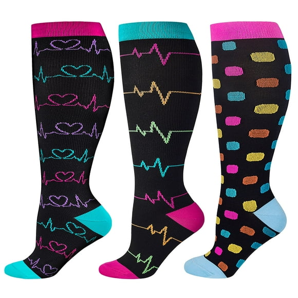 Calcetines de compresión LEVSOX, anchos para pantorrillas, extra grandes, 15-20 mmHg